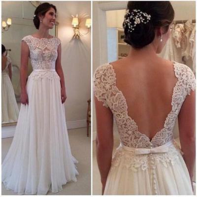 Custom Made A Line Backless Lace Wedding Dresses, Dresses For Wedding Dresses, Wedding Gowns 